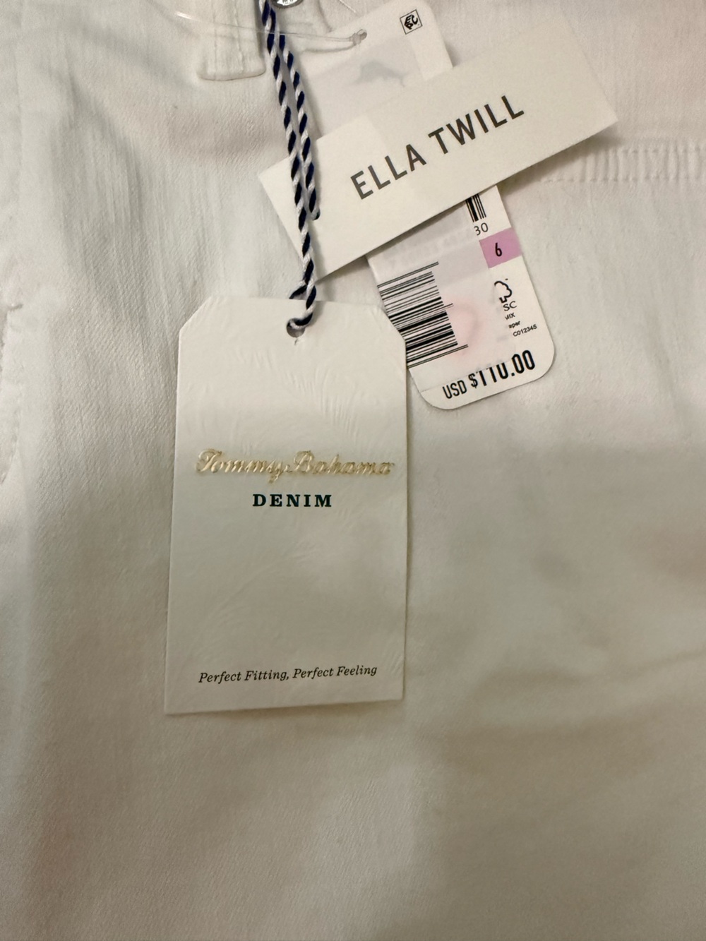 Tommy Bahama White Raw-Hem Denim Mini Skirt - Picture 2 of 4